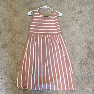 Sleeve less midis striped dress